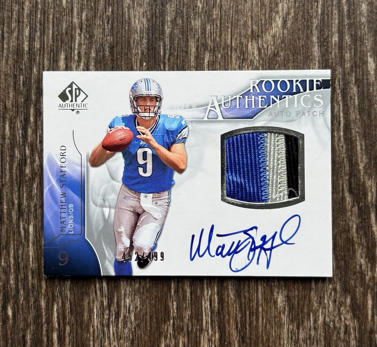 スポーツゲーム(野球盤等) N F L MATTHEW STAFFORD auto patch Matthew Stafford Memorabilia Football Sports Trading Cards