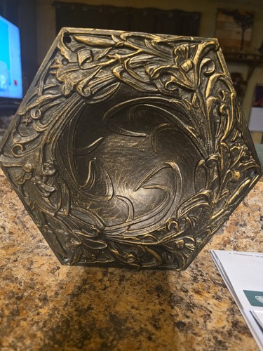 Mid-century Art Nouveau Hammered Brass Tray By Whitman Products Model #4007 USA.