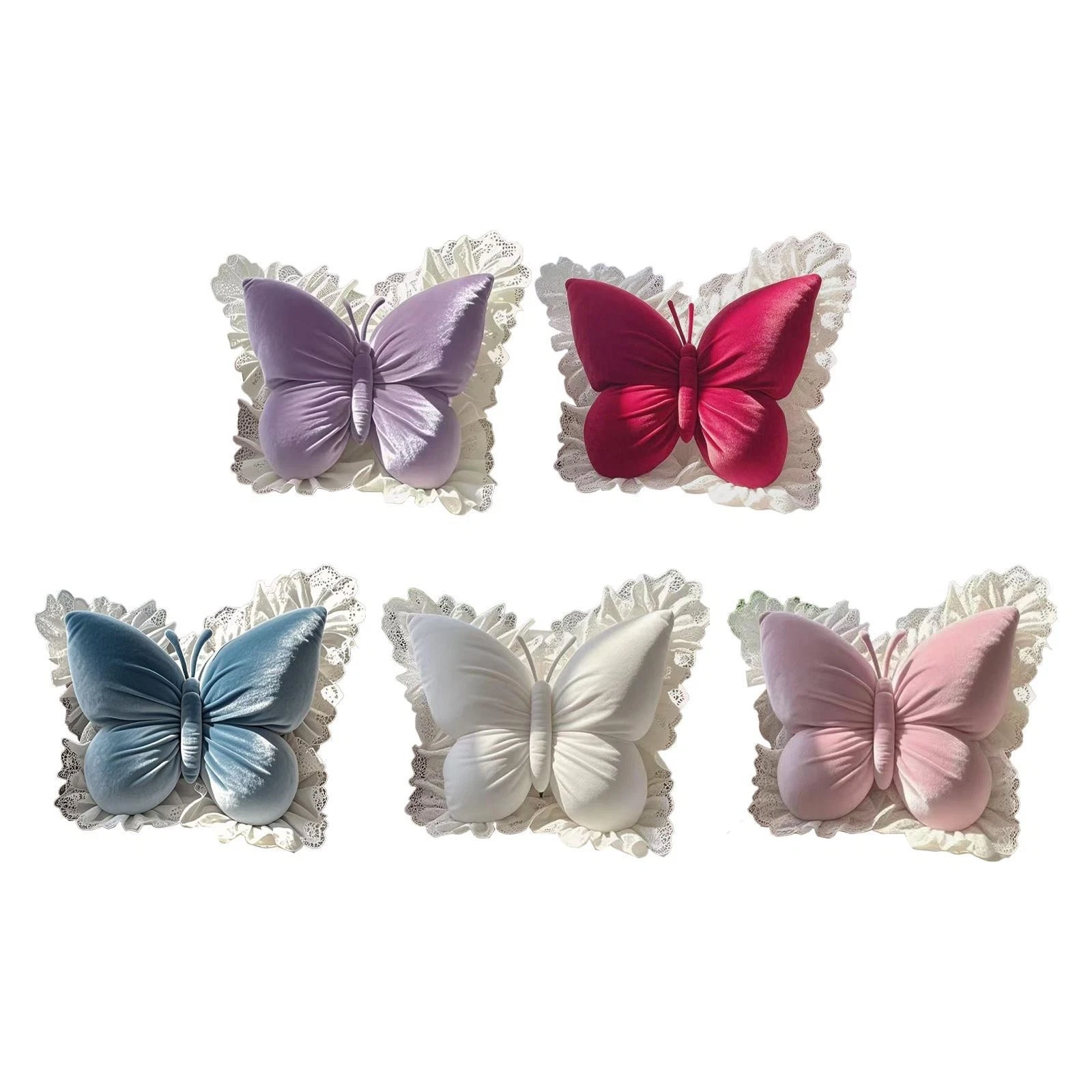 Butterfly Decorative Pillow Waist Support Breathable Ornament 50cmx40cm Back