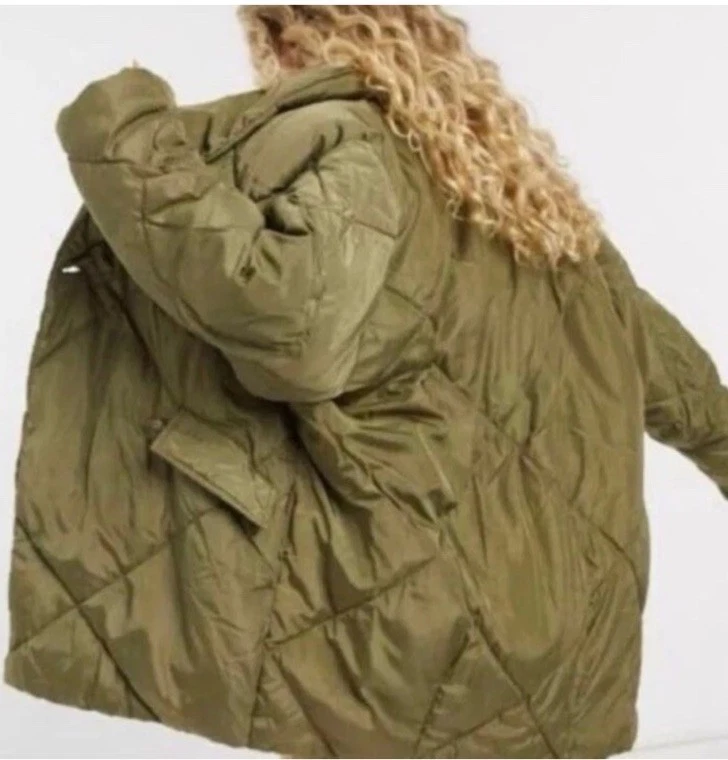 Nueva Chaqueta acolchada Free People Ella verde oliva talla M Foto 3 de 4