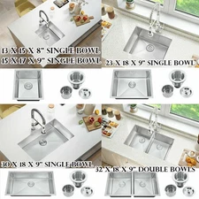 Nano Stainless Steel Single / Double Bowl Undermount Kitchen Sink Utility Sink