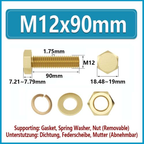Tornillos hexagonales de latón M3 ~ M16 con tuercas y arandelas y pernos completamente roscados - Imagen 76 de 97