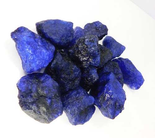 Natural Blue Sapphire Lot 500-50000 Ct Uncut Raw Rough CERTIFIED Loose Gemstone - Picture 22 of 23