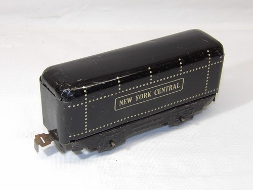 Marx O gauge clockwork steam train w/ key, NYC tender & 2 tin litho cars-working - Imagen 7 de 18