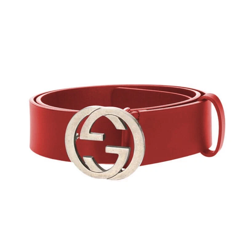 Gucci Cintura Rossa Uomo Pelle Selleria Mod. 546389 BGH0N 6420