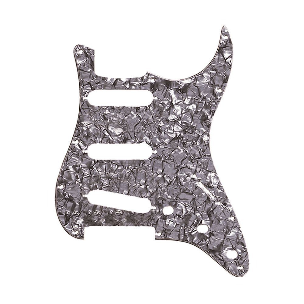 Fender 3 Ply 11 Hole Stratocaster Scratchplate/Pickguard (Black Pearloid)