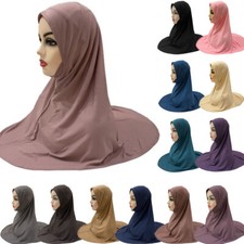 Kids Girls Large Khimar Hijab Headscarf Amira One Piece Wrap Shawl Pull On Ready