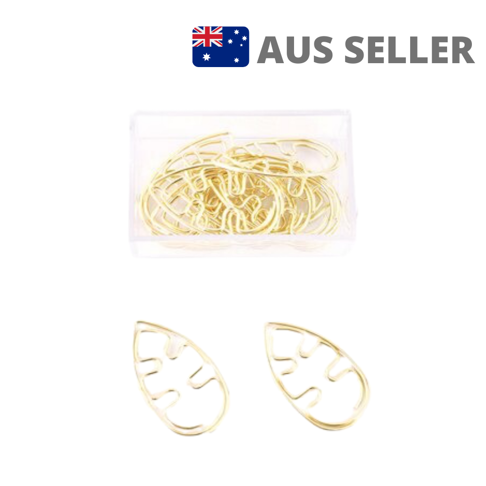 Gold Leaf Paper Clips Planner Accessories Stationery 10 pieces