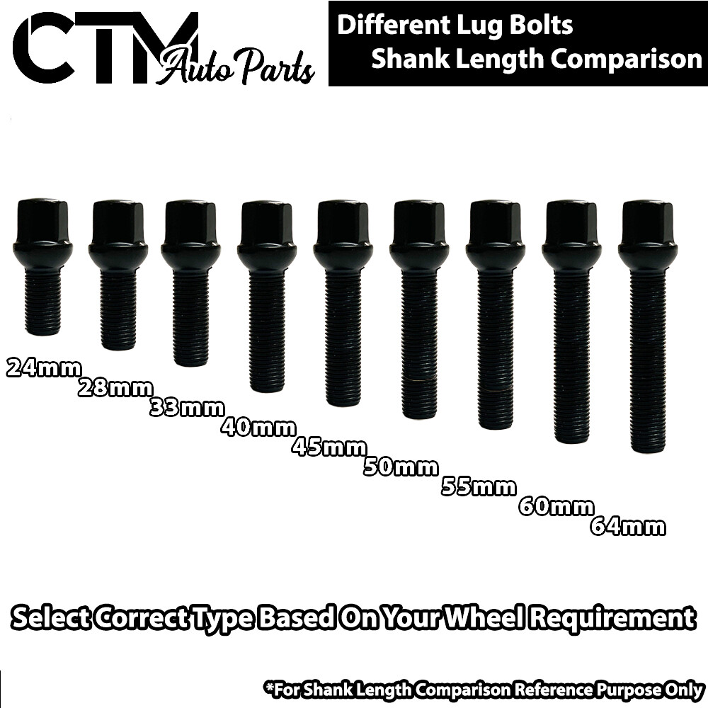 20x Mercedes Chrome 12x1.5 Wheel Lug Bolts 28mm Shank Ball Seat 