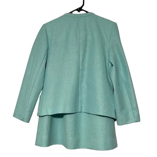 Ensemble costume jupe blazer femme taille 12 petites poches bleues Koret tenue carrière - Photo 6 sur 13