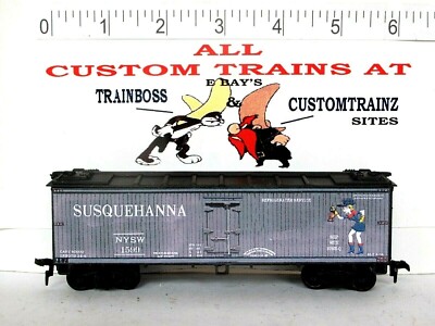 HO SCALE CUSTOM LETTERED SUSQUEHANNA & WESTERN REEFER. ALSO AVAILABLE IN O SCALE