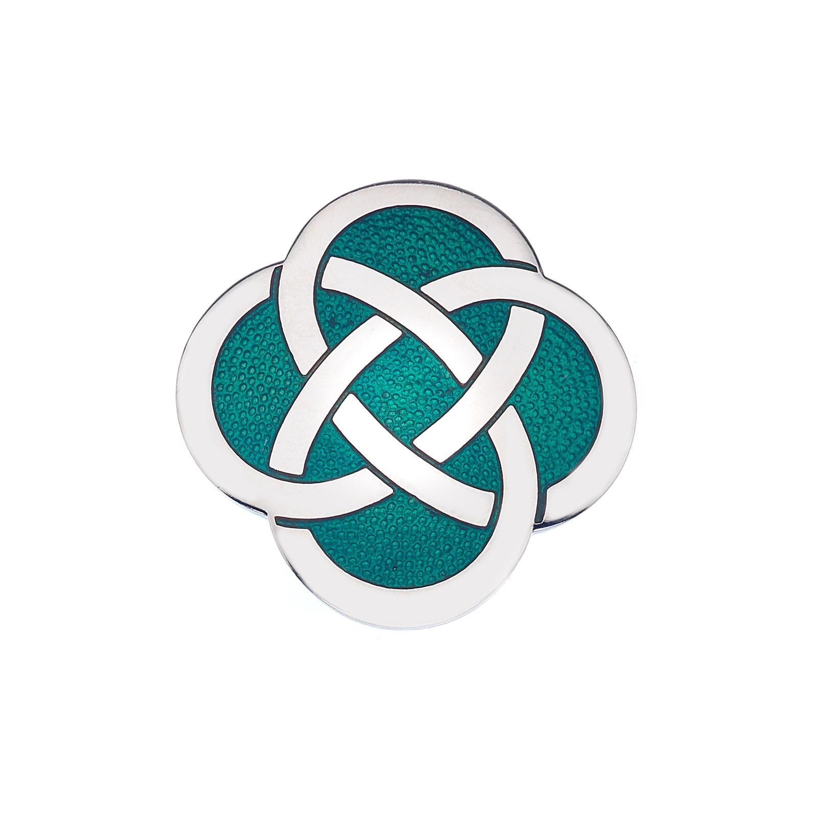 Broche Verde Nudo Celta Plateado De Plata Nuevo Con Embalaje De Regalo