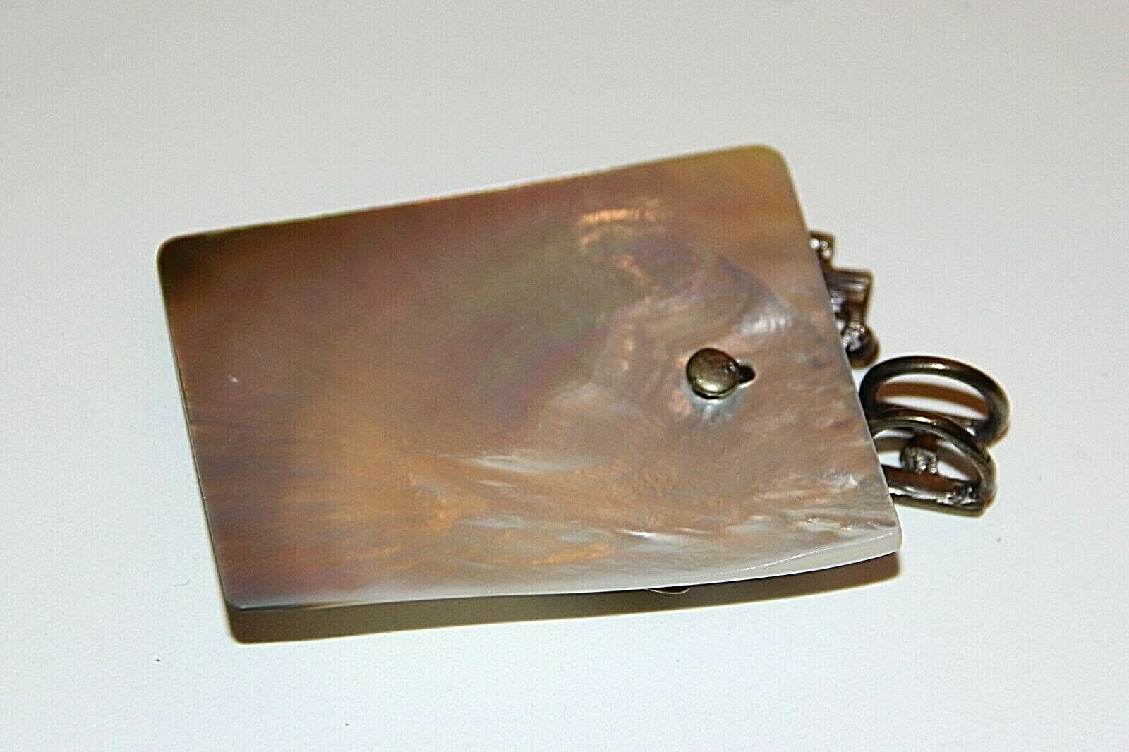 Brutalist MOP Shell 3" Rectangular STATEMENT Pend… - image 8