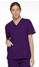 Dickies Scrubs EDS Signature V Neck Top 86706 EGWZ Eggplant Free Shipping 2XL