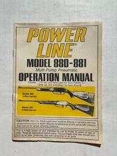 Vintage Daisy Powerline BB Air Gun Model 880-881 Operation Manual