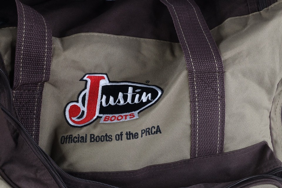 Vintage Y2K 2010 Wrangler National Rodeo Finals Justin Boots Duffel Bag