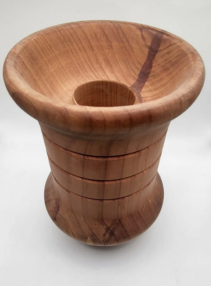 Rustic wood candle holder - Image 2 of 4