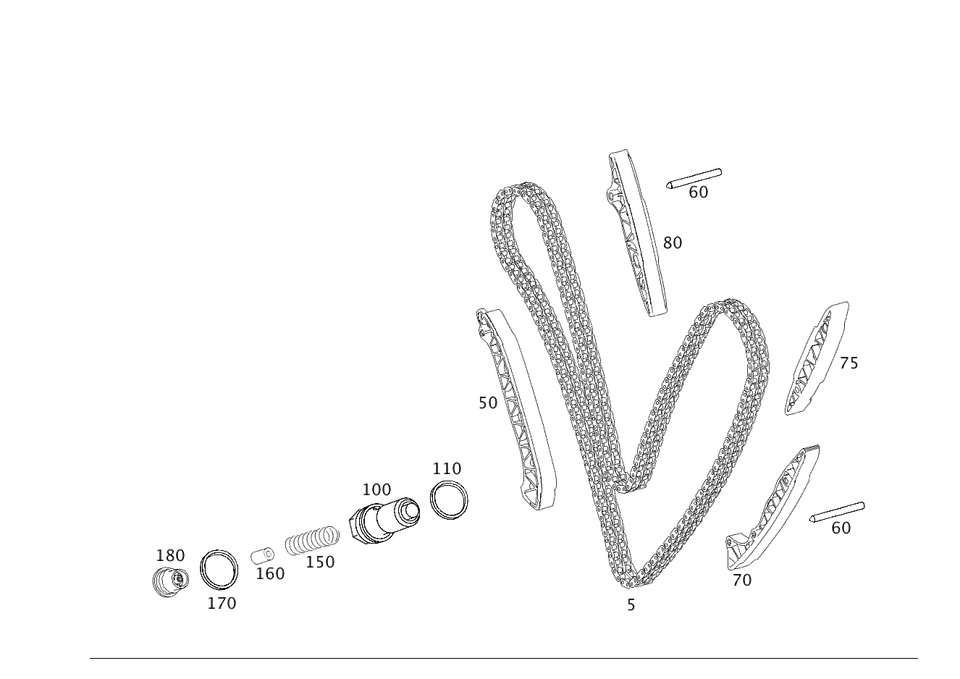 Kit de corrente de temporização 4 peças ajustadores de eixo de comando para Mercedes-Benz W203 W211 W164 W221 - Imagem 4 de 4