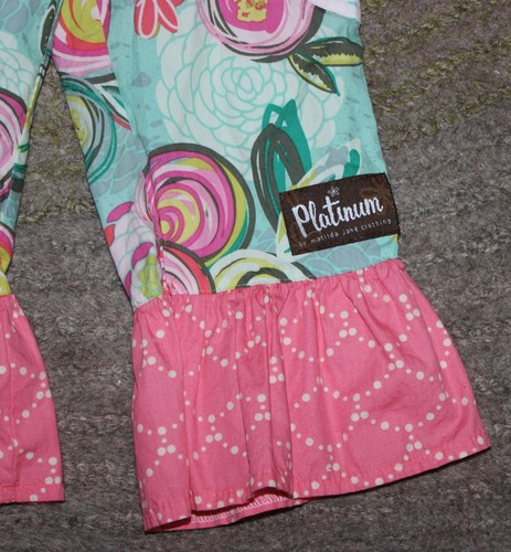 Matilda Jane PLATINUM Spray Paint Cropped Big Ruffles Leggings - Size 4 - EUC - Picture 3 of 4