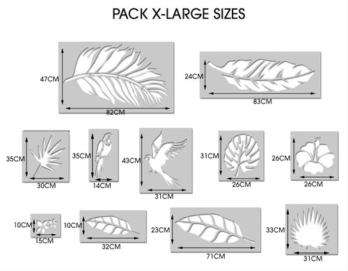 Jungle Leaves STENCIL Pack - Tropical Wall Mural Stencils - Create Jungle wall - Picture 4 of 8