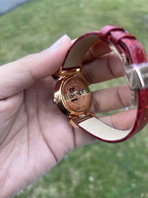 Versace Vanity Red Dial Gold Tone Women's Swiss Watch | eBay