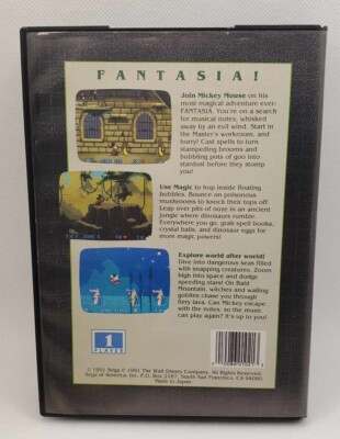1991 SEGA GENESIS) Disney's *Fantasia* Video Game COMPLETE & Play