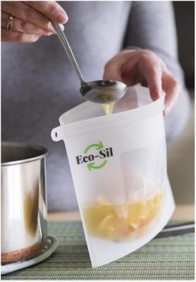 Silicone Food Bag Reusable Preservation Storage Container Airtight Seal  4-PACK