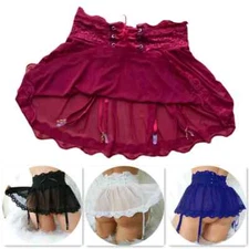 Garter Black Women Stocking Suspenders Garter Belt Lace Mesh Skirt