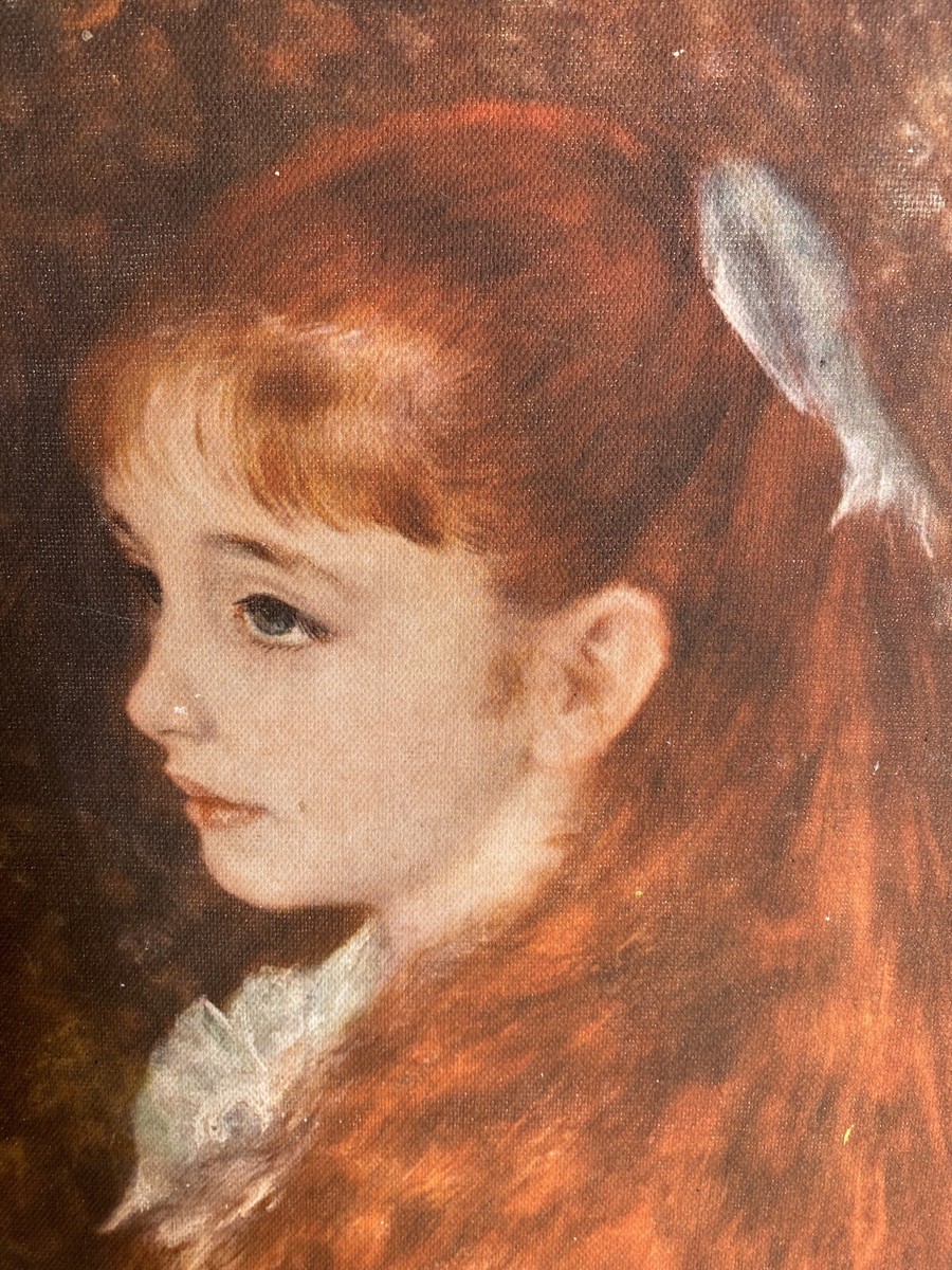 FAN C. Pierre-Auguste Renoir - Ritratto di Mademoiselle Irene Cahen D'Anvers 1880 Riproduzioni Quadro Stampa su Tela Arrotolata 50X60 cm - Ritratto Dipinti Decorazione da Parete