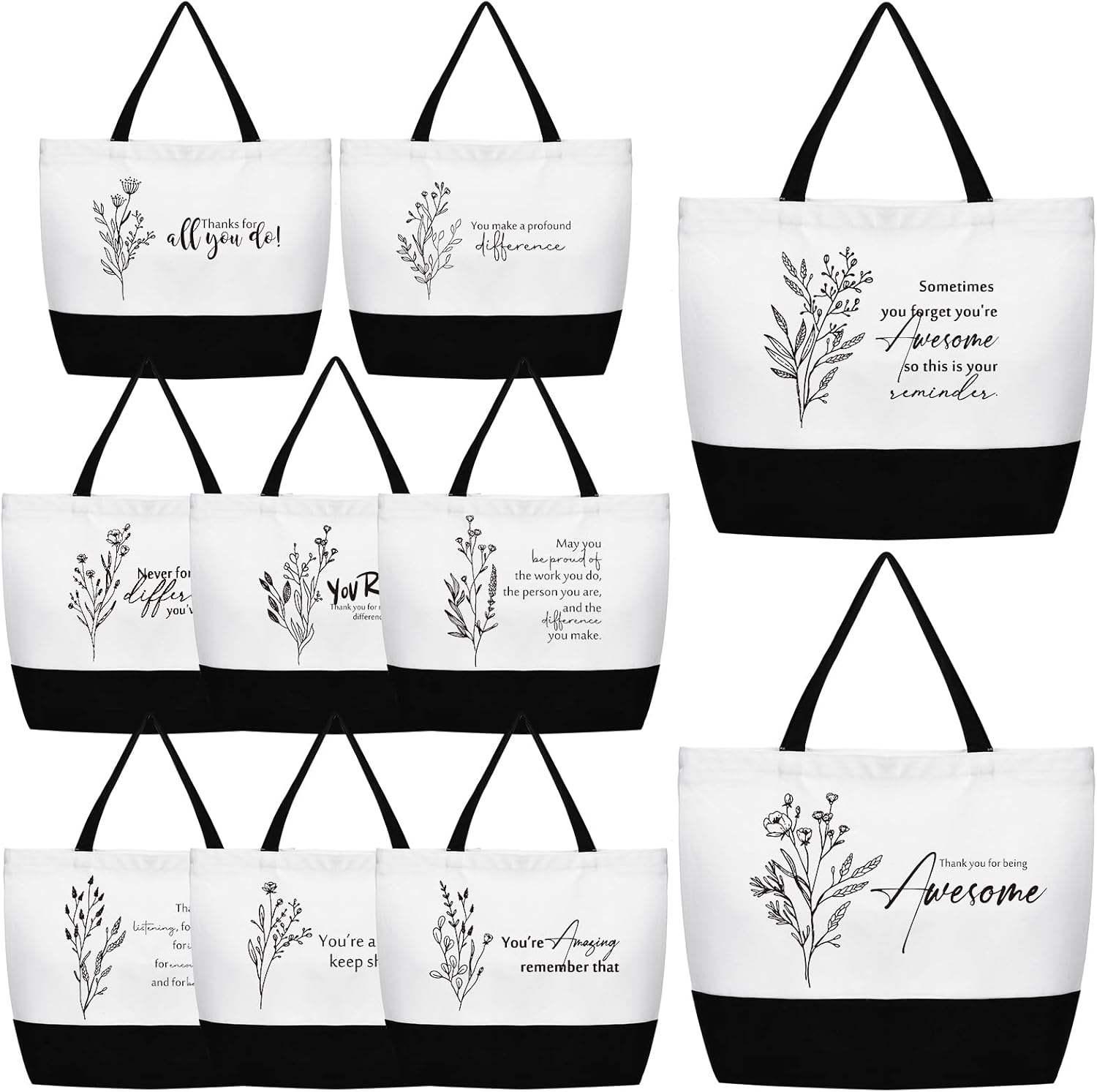 10 Pcs Christmas Teacher Appreciation Gift Assistant Bag Inspirational Tote Bag