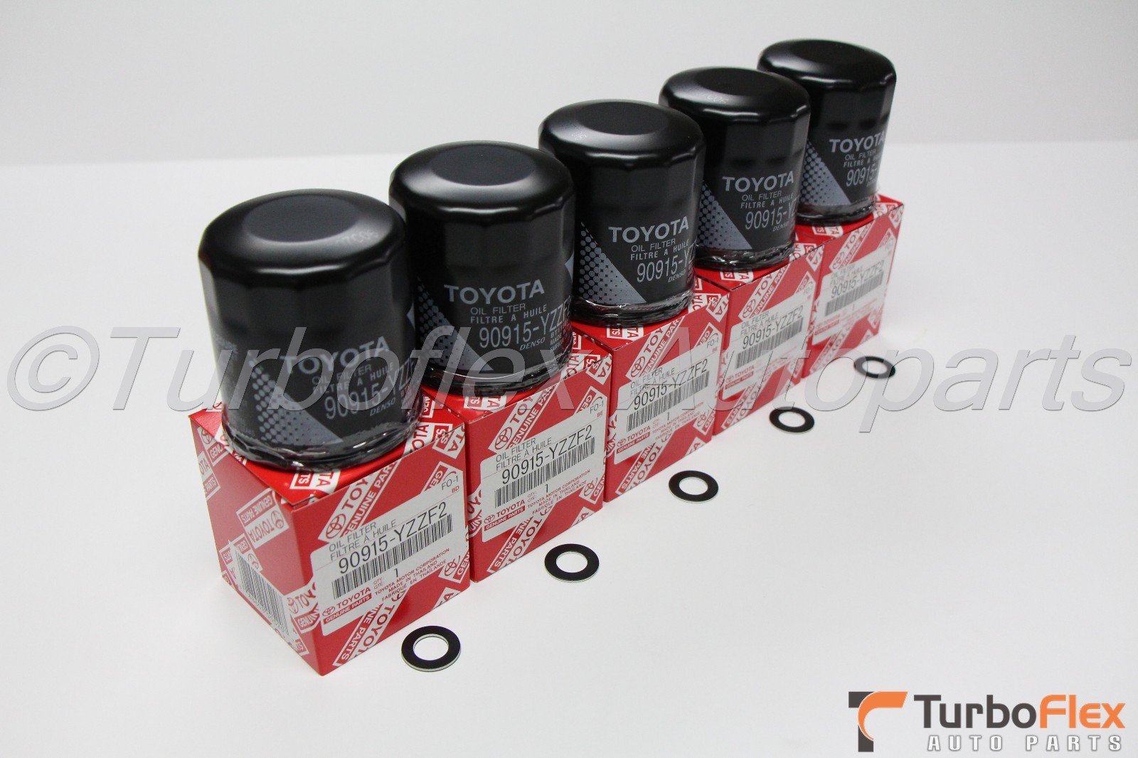 Toyota Genuine OEM Oil Filter 90915-YZZN1 Set of 5 W/Drain Plug Gaskets