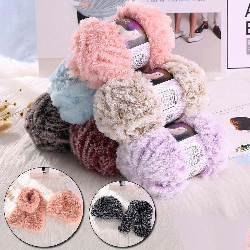 Colorful Soft Fleece Fluffy Knit Crochet Yarn Wool Ball Bundle Handmade  Crafts