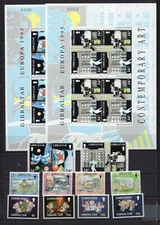 GIBRALTAR 1993 SET OF 12 STAMPS & 2 SHEETS OF 8 STAMPS MNH