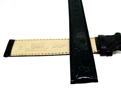 XL Crocodile Wrist Watch Band 16/14 MM Black Extra Long - Picture 3 of 3