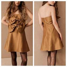 Boskemper for BHLDN Ariel Mini Dress, Bronze, Large, Party, Cocktail