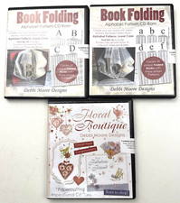Lot 3 DEBBI MOORE DESIGNS CD ROM Book Folding Upper  Lower Case Floral Boutique