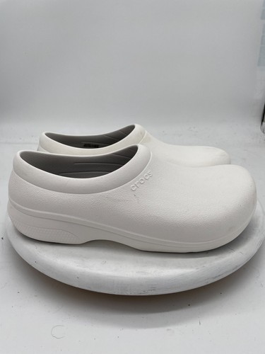 Crocs Clogs Work Shoes Dual Comfort Womens Size Men 8 Women 10 White Slip On