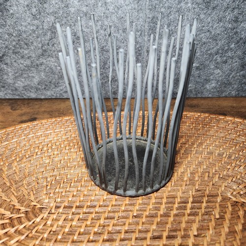 Metal Iron Willow Led 3 1/2" Pillar Candle Holder Cage Twig Branches 6" Tall - Picture 2 of 6