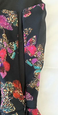 betsey johnson black butterfly dress 1990s Betsey Johnson Butterfly Print Black Rayon Mini Dress – Breath Of the  Earth main image 0