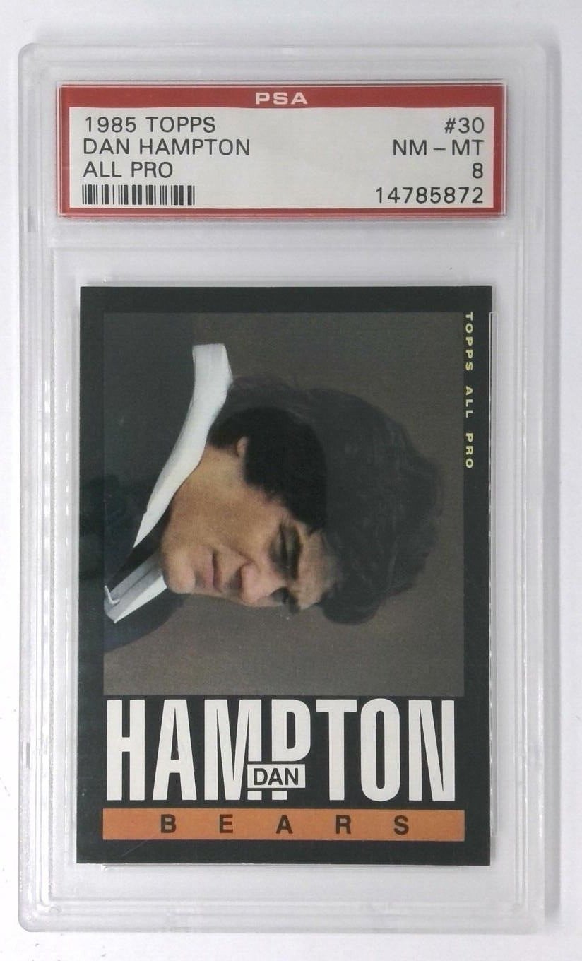 1985 Topps Football #30 Dan Hampton Chicago Bears Super Bowl Champions PSA 8
