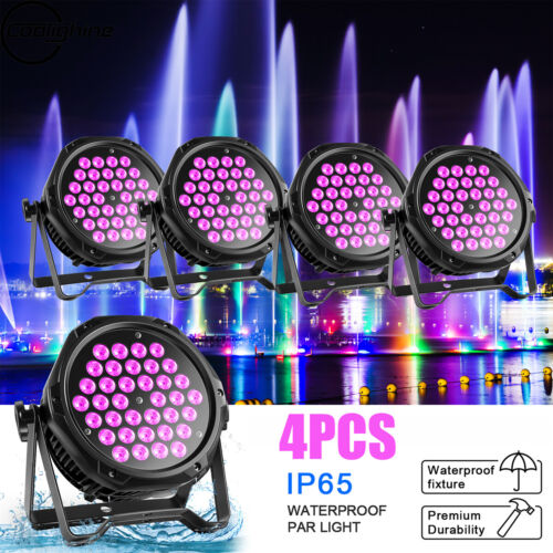 IP65 Waterproof LED Par Can Light 360W 4 in 1 RGBW DMX Outdoor Stage Lighting DJ - Picture 9 of 14