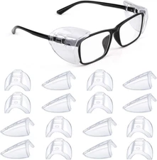 8 Pairs Eye Glasses Side Shields, Flexible Slip on Side Shields for Safety Glass