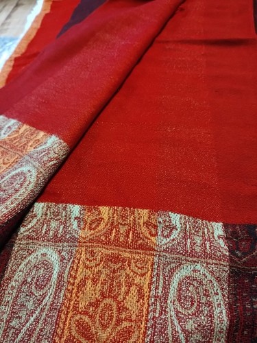 Scarf, Shawl, Pashmina By Silk Road Trader, Vibrant Reds, Oranges, Reversible - Picture 2 of 8
