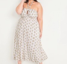 Women’s Old Navy Fit & Flare Smocked Printed Keyhole Halter Maxi Dress Size 2XL