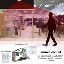 Wireless Sensor Detector Door Bell Gate Entry Chime Doorbell Alarm Alert Motion — image 3