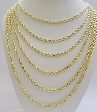 Real  14k Yellow Gold Chain 3mm 18 Inch Ladies Necklace On Sale Free Shipping