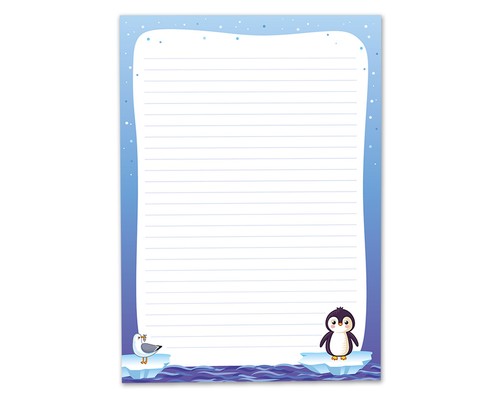 Briefpapier Kinder als Notizblock + 15 Briefumschläge Pinguin Kindermotiv - Bild 3 von 9