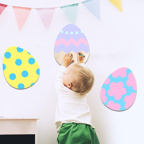 8PCS 11Inch Wooden Easter Egg Cutouts Large Unfinished Wood Egg Shape Cutouts Sl - Picture 5 of 7