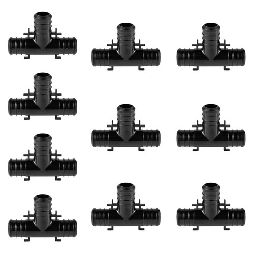 10PCS EFIELD Poly Crimp Pex Fitting 3/4" X 3/4" X 3/4" Tee With Position Tab