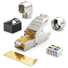 CAT6a CAT8 Netzwerkstecker RJ45 Netzwerk LAN DSL Adapter Stecker Verlegekabel